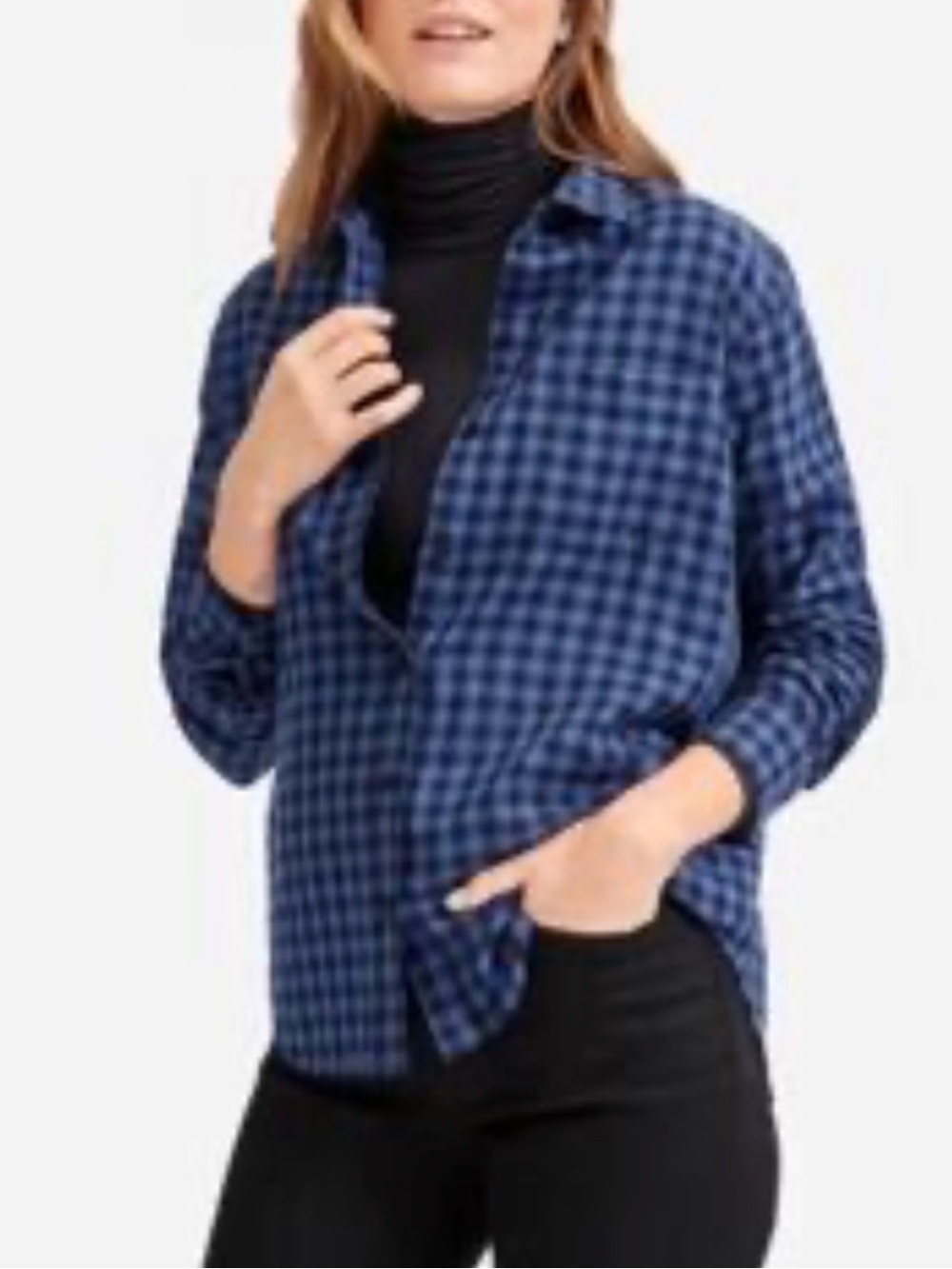 Everlane - The double-gauze relaxed plaid checkered shirt size 0